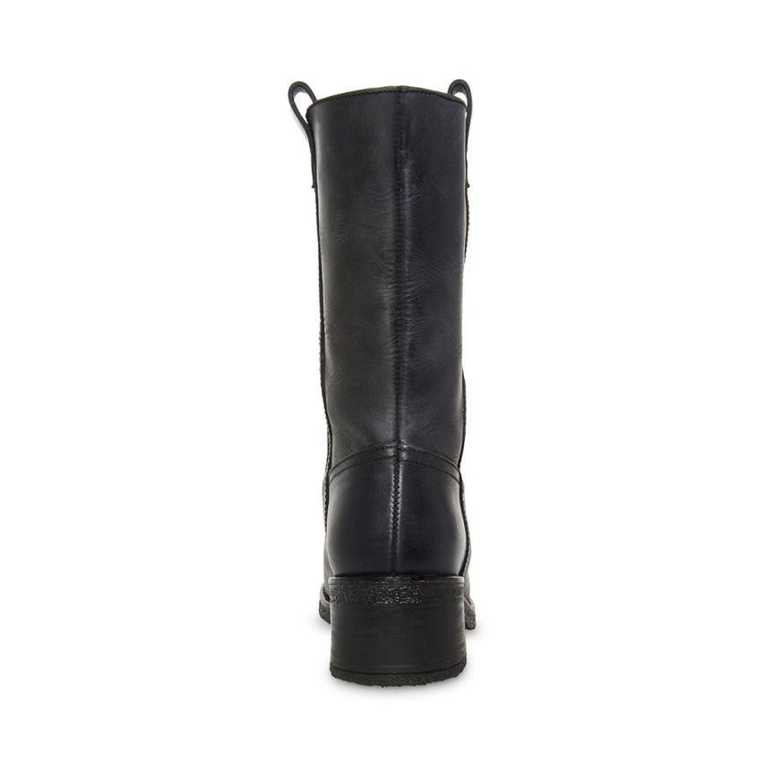 Botas Altas Steve Madden Winny Cuero Mujer Negras | ES GIS810